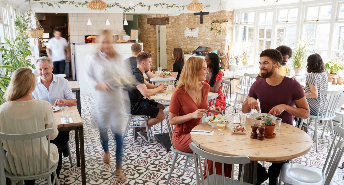 Een druk restaurant