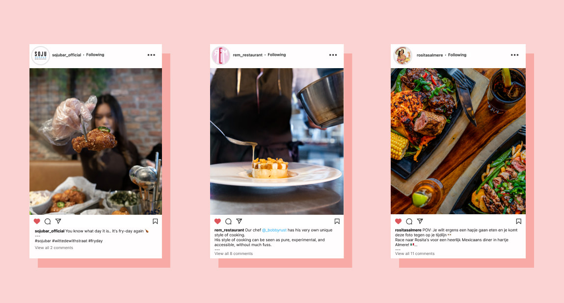 Instagram post voorbeelden voor restaurants